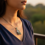 Load image into Gallery viewer, 925 Silver Mask Pendant with Marcasite Stones | Women's Jewelry