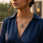 Load image into Gallery viewer, 925 Silver Heart Pendant Necklace | Green Gemstone Jewelry
