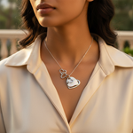 Load image into Gallery viewer, Silver Heart Pendant with Mother of Pearl | Women's Jewelry Gift