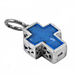 Load image into Gallery viewer, 925 Silver Blue Stone Cross Pendant for Women | Religious Jewelry