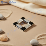 Load image into Gallery viewer, Silver Geometric Pendant Necklace | Black Onyx Accents | For Women