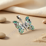 Load image into Gallery viewer, 925 Silver Abalone Shell Butterfly Pendant | Women's Jewelry Gift