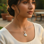 Load image into Gallery viewer, 925 Silver Oval Pendant for Women | Daily Wear Necklace