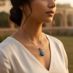 Load image into Gallery viewer, 925 Silver Blue Stone Cross Pendant for Women | Religious Jewelry