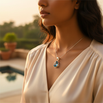Load image into Gallery viewer, 925 Silver Blue Topaz Teardrop Pendant for Women | Gift