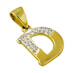 Load image into Gallery viewer, gold plating Letter D Pendant with Cubic Zirconia | Women's Jewelry