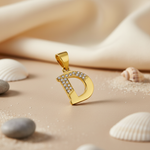Load image into Gallery viewer, gold plating Letter D Pendant with Cubic Zirconia | Women's Jewelry