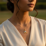 Load image into Gallery viewer, gold plating Diamond Letter A Pendant | Personalized Jewelry Gift