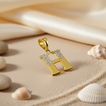 Load image into Gallery viewer, gold plating Plated Cubic Zirconia Initial H Pendant | Women's Jewelry Gift