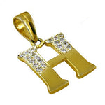 Load image into Gallery viewer, gold plating Plated Cubic Zirconia Initial H Pendant | Women's Jewelry Gift
