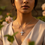 Load image into Gallery viewer, Silver Cubic Zirconia Cross Pendant for Women | Daily Wear
