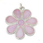 Load image into Gallery viewer, 925 Silver Pink Flower Pendant | Mother of Pearl Jewelry