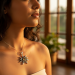 Load image into Gallery viewer, 925 Silver Celtic Sun Pendant for Women | Gemstone Jewelry