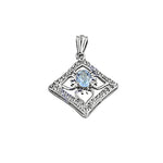 Load image into Gallery viewer, 925 Silver Blue Topaz Diamond Pendant for Women | Gift Jewelry
