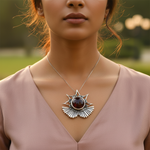 Load image into Gallery viewer, Silver Pendant with Garnet Gemstone | Women's Jewelry | Gift