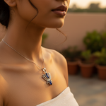 Load image into Gallery viewer, 925 Silver Iolite Lotus Pendant Necklace | Women's Jewelry Gift