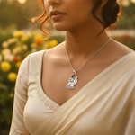 Load image into Gallery viewer, 925 Silver Egyptian Cat Pendant with Blue Gemstone | Women's Gift