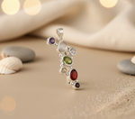 Load image into Gallery viewer, 925 Silver Multi-Gemstone Pendant for Women | Colorful Gemstone Jewelry