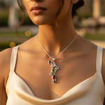 Load image into Gallery viewer, 925 Silver Multi-Gemstone Pendant for Women | Colorful Gemstone Jewelry