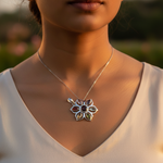 Load image into Gallery viewer, 925 Silver Chakra Flower Pendant for Women | Gemstone Jewelry