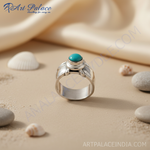 Load image into Gallery viewer, 925 Silver Turquoise Ring for Men | Genuine Gemstone Jewelry