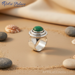 Load image into Gallery viewer, 925 Sterling Silver Malachite Ring for Women | Statement Jewelry