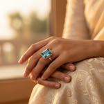 Load image into Gallery viewer, 925 Silver Blue Gemstone Ring for Women | Cocktail Jewelry
