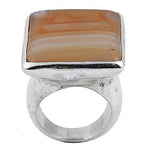 Load image into Gallery viewer, Silver Agate Stone Ring for Women | Statement Jewelry Gift