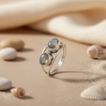 Load image into Gallery viewer, 925 Sterling Silver Double Stone Ring for Women | Gift Jewelry