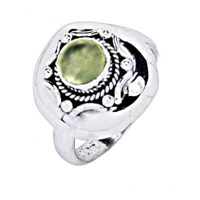 925 silver prehnite ring for women | statement jewelry