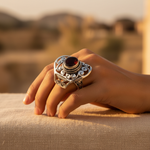 Load image into Gallery viewer, 925 Silver Garnet Ring for Women | Statement Jewelry