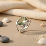 Load image into Gallery viewer, 925 Sterling Silver Green Amethyst Ring for Women | Gift