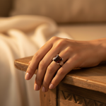 Load image into Gallery viewer, Silver Ring with Brown Square Gemstone for Men | Gift