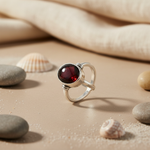 Load image into Gallery viewer, 925 Sterling Silver Garnet Ring for Women | Gemstone Jewelry