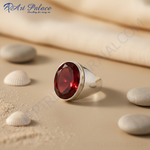 Load image into Gallery viewer, 925 Silver Oval Garnet Ring for Women | Gemstone Jewelry