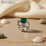 Load image into Gallery viewer, 925 Sterling Silver Green Onyx Ring for Women | Statement Jewelry