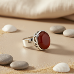 Load image into Gallery viewer, 925 Silver Red Carnelian Ring for Women | Gemstone Jewelry