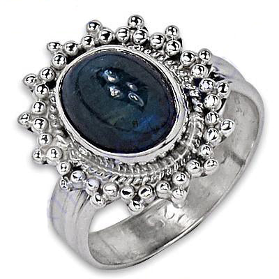 925 silver oval apatite stone ring for women | gemstone jewelry