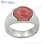 Load image into Gallery viewer, Silver ring with a pink gemstone, ideal as a gift for women