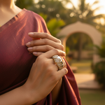 Load image into Gallery viewer, gold plating & Diamond Pave Ring for Women | Luxury Cocktail Ring