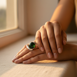 Load image into Gallery viewer, 925 Silver Round Green Gemstone Ring | For Women | Gift