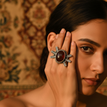 Load image into Gallery viewer, 925 Silver Oval Garnet Ring for Women | Statement Jewelry