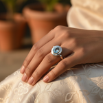 Load image into Gallery viewer, Silver Aquamarine Ring for Women | Blue Gemstone Ring