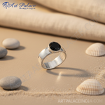 Load image into Gallery viewer, Silver Onyx Ring for Women | Black Gemstone Ring
