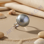 Load image into Gallery viewer, Silver Pearl Ring for Women | Statement Jewelry | Gift
