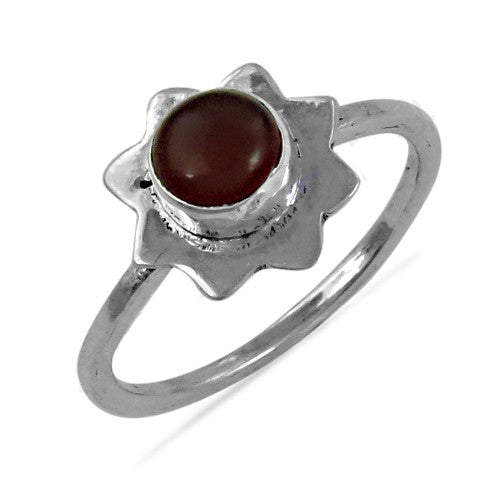 925 silver gomed flower ring for women | gemstone jewelry