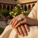 Load image into Gallery viewer, Emerald Cut Ring | Silver Ring | Anniversary Gift