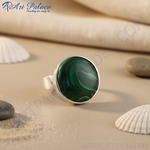 Load image into Gallery viewer, Silver Malachite Gemstone Ring for Women | Statement Jewelry