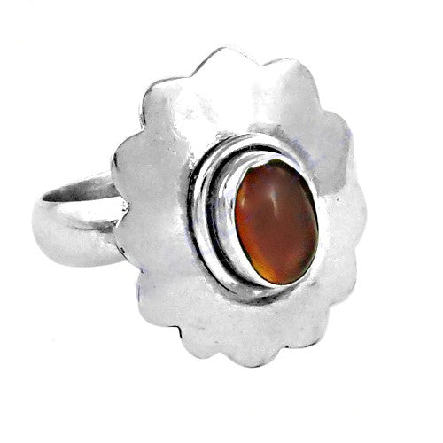 925 silver amber ring with gemstone | women's ring | gift