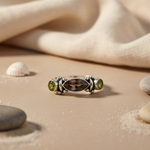 Load image into Gallery viewer, 925 Silver Peridot & Smoky Quartz Ring | Women's Gemstone Jewelry